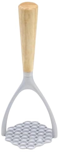 Schiacciapatate Resistente con Manico in Legno, Schiacciapatate in Acciaio Inossidabile per Fagioli Verdure Carne Zucca, da Cucina Portatile