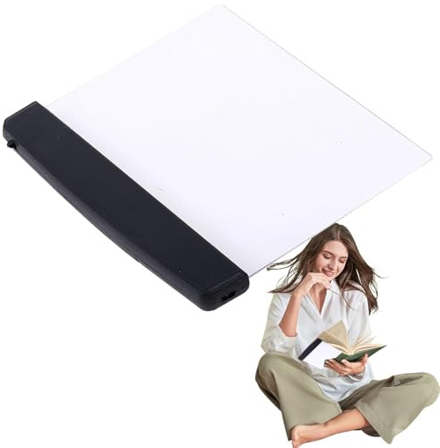 Syengery Lámpara LED para Lectura Nocturna, Luz Plana para Libros con Panel de Luz, Portátil para Dormitorio, Cama y Viajes, 17x14.5x2.5 cm