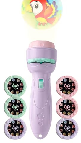 Lampes de poche avec capacité de projection - Veilleuse éducative qui comprend 40 modèles d'apprentissage - Lampe de poche projecteur pour jeunes enfants, garçons et filles à partir de 3 ans