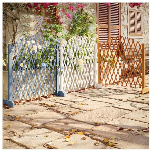 Clôture De Jardin Extensible En Bois – Barrière De Terrasse Rétractable, Treillage Décoratif Extensible Et Brise-vue Pour Jardin, Patio Et Balcon(Blanc,250x120cm/98.4x47.2)