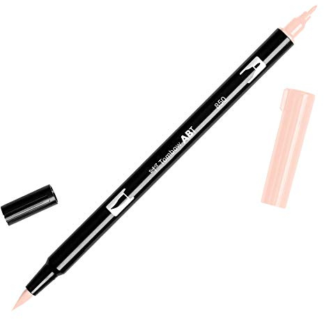 Tombow ABT-850 fiberpenna dubbel borste penna med två spetsar, ljus aprikos