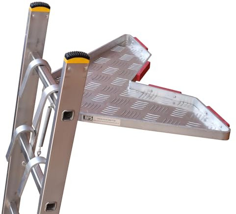 BPS Complete Ladder Stand Off | V-Shaped Universal Ladder Standoff | Downpipe Ladder Accessory | Aluminum Stabiliser Rubber Bumper Helps Stop Your Ladders Slipping Sideways for Any Environment