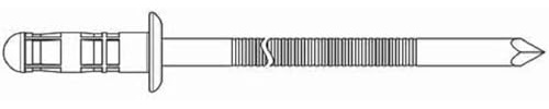 GESIPA Blindniete PolyBulb 250 Stück (Alu/Stahl 4,8x16 mm, Nietschaft-ø 4,8 mm, Scherkraft 1200 N, Zugkraft 1900 N, Flachrundkopf) 1450474