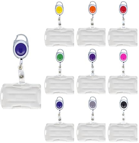 Schmalz® Ausweishülle Ausweishalter Kartenhalter für bis zu 2 Karten aus Hartplastik mit zwei transparenten Schiebern und Ausweisjojo schwarz mit Karabiner- und Ansteckerclip (grau)