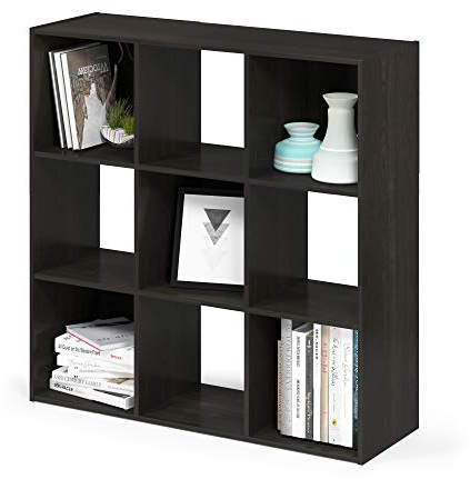 Furinno Pelli Cubic Storage Cabinet, 3x3, Espresso