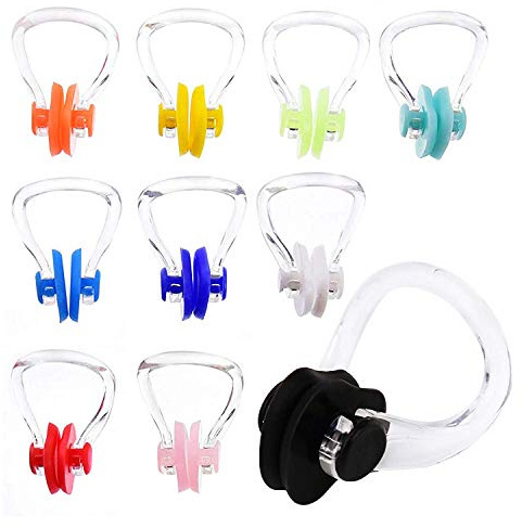 ZARRS Pinza de Nariz para Natación,10 Pack Clip de la Nariz Silicona Protector Nariz Suave Clips para Adultos y Niños, Buceadores y Principiantes Gratuitos