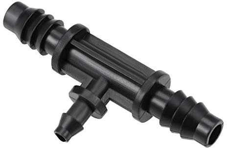 sourcing map Barb Drip Tee Pipe Connector 4mm and 8mm Inner Diametermm Hose Fitting for Garden Agricultural Irrigation System, Plastic 10pcs