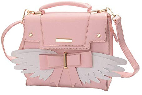 GK-O Card Captor Kinomoto Sakura Wings Kawaii Japanische Lolita Mädchen Schultertasche Handtasche, Pink, Medium