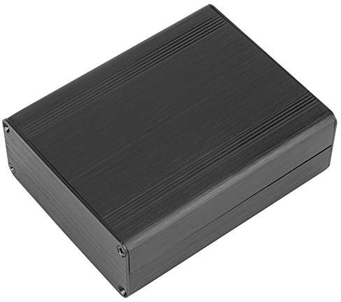 Fafeicy Decoder scatola in lega di alluminio, custodia per circuiti stampati in lega di alluminio nera 38 x 88 x 110 mm/1,5 x 3,5 x 4,3 pollici per decoder, controller, prodotti elettronici