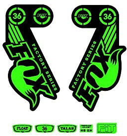 STAR SAM Autocollants compatibles avec fourche Fox float 36 factory séries 29 Vert fluo 1 cm