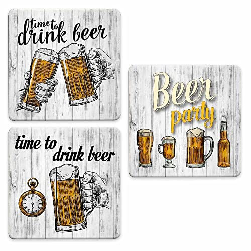 Lupia - SOTTOTUTTO Quadrato Collezione BEER Set assortito Sottobicchiere, Sottopiatto o Sottopentola, segnaposto, bomboniera in legno decorato con stampa 108 pz 10x10 cm sotto bicchieri
