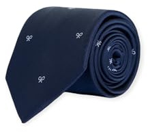 SILBON Corbata Motivos Raquetas Azul Marino Para Hombre