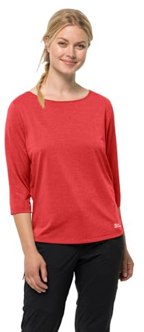 Jack Wolfskin Damen Jwp 3/4 W T Shirt Shortsleeve, Tango Orange, M EU