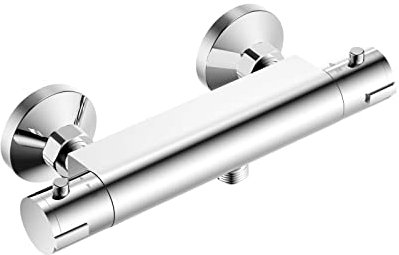 YOOZENA Duschthermostat Duscharmatur, Thermostat Dusche Mischbatterie mit 38 °C Sicherheitstaste, Dusche mit Temperatur und Durchflusseinstellun Chrom