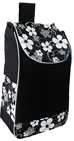MERIGLARE Bolsa de Compras Reutilizable Plegable, Carro de Mano Negro