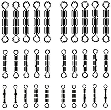 Hezhou 30 Stück High-Speed Wirbel Angelwirbel Wirbel Angeln Angel Wirbel Angelwirbel Set Angelzubehör Wirbel Set Lure Stecker Wirbel Interlock Snap Fischköder Angeln Getriebe Zubehör (1#)