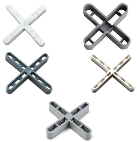 Bricoloco Crucetas baldosas y azulejos para nivelación de pavimentos. Aspas de plástico para resultado óptimo y estético en la colocación de la baldosa (5 mm. (bolsa de 100 uds.))