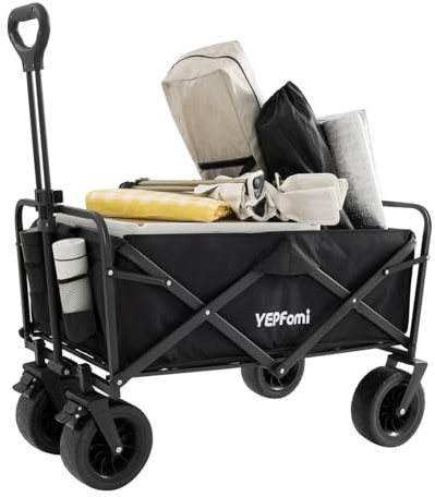 YEPfomi Carrello pieghevole per carichi pesanti, 200 kg, pieghevole, con ruote, grande capacità, pieghevole, per spiaggia, sport, shopping, campeggio