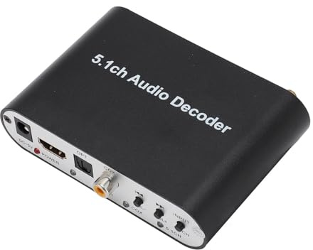 Audio-Decoder, 5.1-Kanal-Digital-Sound-Decoder, Bluetooth 5.0, HDMI ARC, Digital Optisch, Koaxiale Signale auf 5.1-Kanal-Kanal, Stereo-Surround-Effekt, für Heimschule (EU-Stecker)