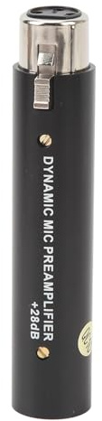 Diyeeni Préam de Microphone en Ligne, Amplificateur de Microphone Dynamique Compact DM1 avec Préampli, Préampli intégré à Gain de 28 DB, Alimentation Fantôme 48 V, pour Enregistrement en