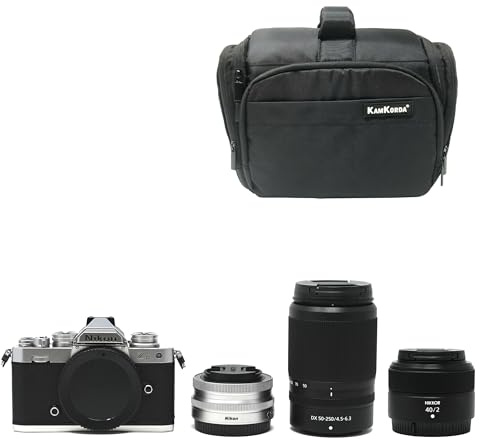 KamKorda Camera Bag + Z fc Mirrorless Digital Camera + Z 16-50mm + Z 50-250mm + Z 40mm f2 Lenses, 20.9MP DX-Format CMOS Sensor, UHD 4K and Full HD Video Recording, Built-In Wi-Fi + 2 Year Warranty
