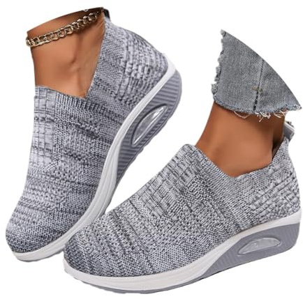 shownicer Basket Femme D'été Baskets À Enfiler en Mesh Sneaker Chaussures Orthopédiques Légères Chaussures De Course Marche À Plateforme Souple Casual Sneakers