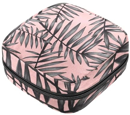 Pink Palm First Period Kit für Mädchen, Tampon-Slipeinlagen, Menstruations-Geldbörse, Stilleinlagen-Halter mit Reißverschluss, hygienischer Serviettenbeutel-Organizer