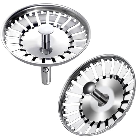 EHIOG 2pcs Küchenspüle Filter,Haarfänger Stopfen Loch Waschbecken Wanne Sieb Ablauffilter Korb Sieb Abfall Stopfen-84mm