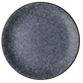 Plato de Comedor Plato de Cena Plato de Cena Redondo Plato de cerámica para Uso doméstico Plato sólido de Color mármol Gris