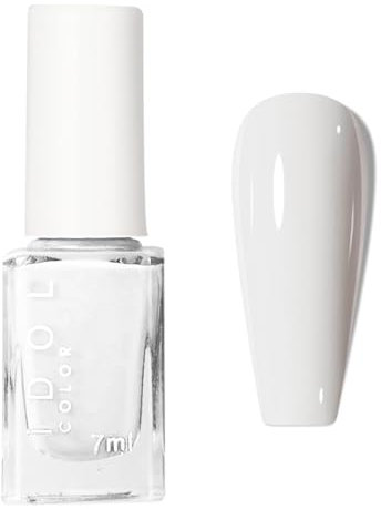 White Nail Polish - Classic Milky White Nail Varnish - Air Dry Milky Nail Polish - Long Lasting Chip Resistant Gel Polish for DIY Nail Art Manicure at Home