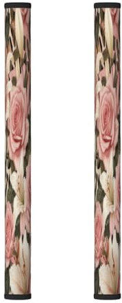 ZSUUGJ Copertura per maniglia della porta del frigorifero con rosa rosa, copertura per maniglia del frigorifero, maniglie lavabili per elettrodomestici da cucina, protezione decorativa per mantenere