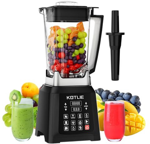 2000W High Speed Blender Smoothie Makers with 8 Preset Programs, Jug Blender for Juices/Ice Crush/Smoothies/Soup/Grind and Dips, Preset Timer and Auto Clean,2L