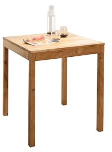 Woodroom Esstisch 70x70 cm aus Wildeiche massiv geölt – Kleiner Holztisch Esszimmer, massiv Holz, rechteckig, rustikaler Küchentisch