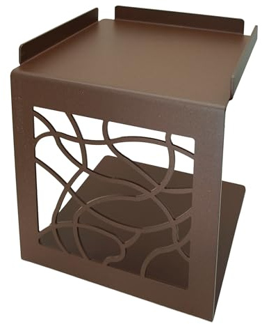 CM Garden - Soporte de Macetas para Suelo | Acero Lacado Epoxi al Horno | Ideal para Interiores y Exteriores | 24,5 x 24,5 x 30,5 cm (Marrón forja)