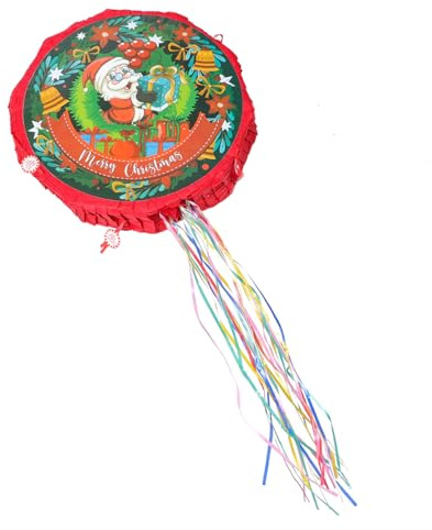 balacoo Pignatta di Tema Babbo Natale Pignatta di Natale per Feste Adatta per Riempimento Caramelle Gadget e Piccoli Regali Decorazione per Celebrazioni Natalizie