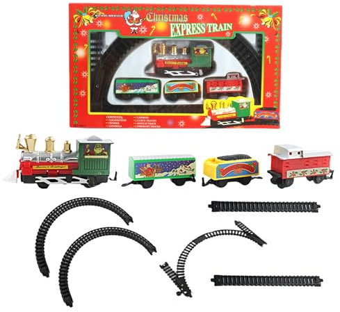 Ranley Christmas Tree Train Set with Track - Small Kids Trains Christmas Toys - Festive Electric Ornaments Game for Girl Festival Home Playtime Boy Gathering Activities Party