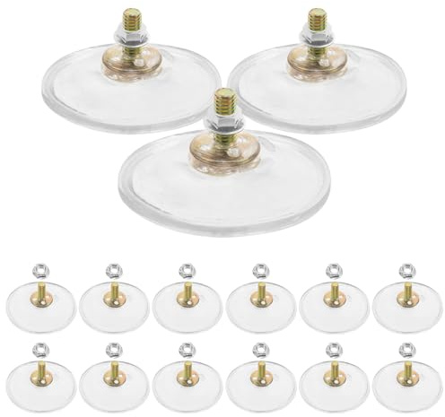 Cabilock 15piezas Gancho De Ventosa Roscada Ventosas Para Vidrio De Pvc Transparente Soporte De Succión Fuerte Con Tornillos Baño y Ventana