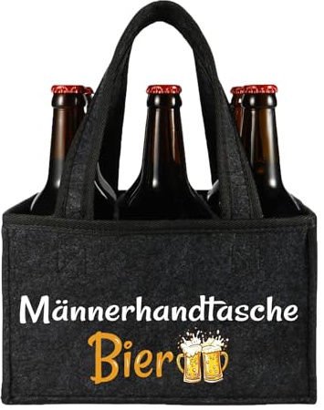 Männerhandtasche Bier, Lustige Geschenke für Männer, Männergeschenke | Geburtstagsgeschenk für Männer, Bier Geschenk, Flaschenträger 6 Flaschen Vatertag Weihnachten Geburtstag oder als Mitbringsel