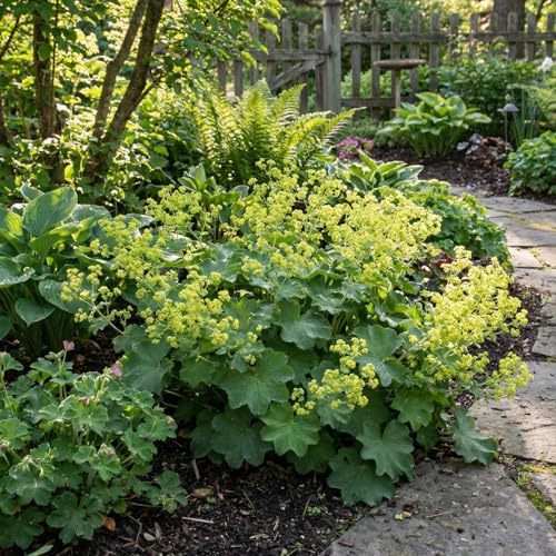 Bloomique - Juego de 6 - Alchemilla Mollis - Alquimia - Fácil de cuidar - Floración abundante - Resistente al invierno - Perenne - 10-20 cm de altura - Maceta de 9 cm