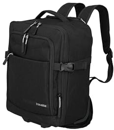 Travelite KICK OFF Sac à dos pour ordinateur portable 15,6 Bagage à main Sac à dos avec roulettes et barres télescopiques Sac à dos de voyage polyvalent 30 x 40 x 20/23 cm, 24/28 l