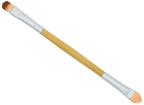 Brocha de sombra de ojos con aplicador de esponja para una aplicación precisa, brocha ergonómica para sombra de párpados y maquillaje profesional (dorado, 14,5 cm)