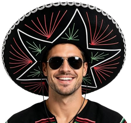 Wezalget Sombrero Tradicional de Mariachi | Traje de Disfraz Tradicional Estadounidense | Sombrero Charro | para Actuaciones en Escenario, Carnavales, Festivales, y Desfiles