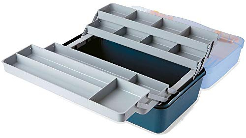 Angelbox - Caja de Pesca con 4 bandejas (46 x 28 x 22 cm), Color Azul