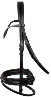 PFIFF 101613 Platin, Trensenzaum 'Clifton', schwarz Cob