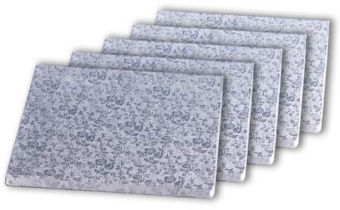 COXIMUS backen und mehr COXIMUS Tortenplatte quadrat 38 x 38cm | 5 Stück | Cake Board quadrat | auch für dicke und mehrstöckige Torten | hochwertige Alukaschierung 10mm dick