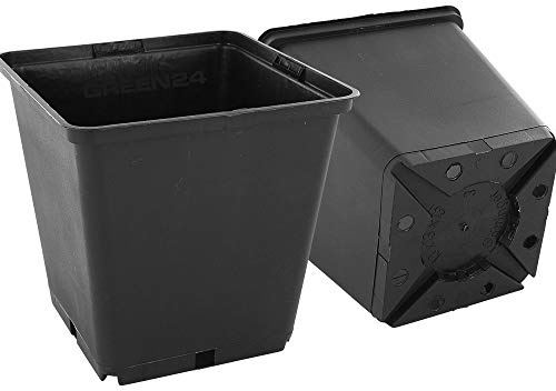 GREEN24 10 Stück Pflanztöpfe Pro als Vierecktopf 13x13x13 cm Anzuchttopf Pflanztopf Blumentopf