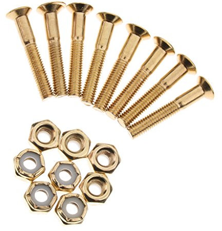 Sharplace 8pcs Skateboard Schrauben und Muttern Montage Set, Golden
