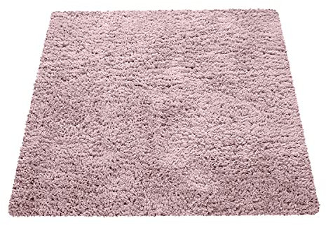 Paco Home Tappeto A Pelo Alto Morbido Moderno Shaggy Flokati Confortevole Universale Rosa, Dimensione:200 cm quadrato