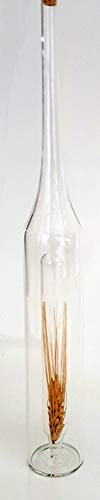 Oberstdorfer Glashütte Dekorative Flasche klares Glas Karaffe mit Korn Ähre Schnapsflasche mundgeblasen Höhe 34 cm Inhalt 0,2 Liter