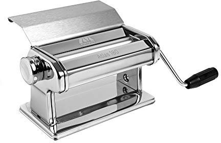 Marcato Macchina per la Pasta Atlas 180 Slide, Pasta Maker, Sfogliatrice per Pasta Fresca, in Acciaio Cromato, per Lasagne e Panificati. Made in Italy.